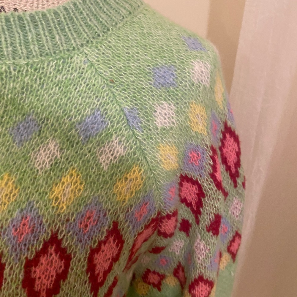 Patterned Green Sweater - image 4